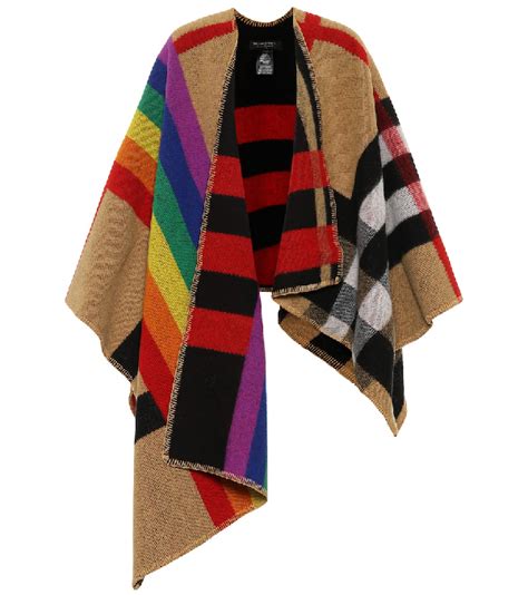 rainbow burberry vintage poncho|burberry inspired poncho.